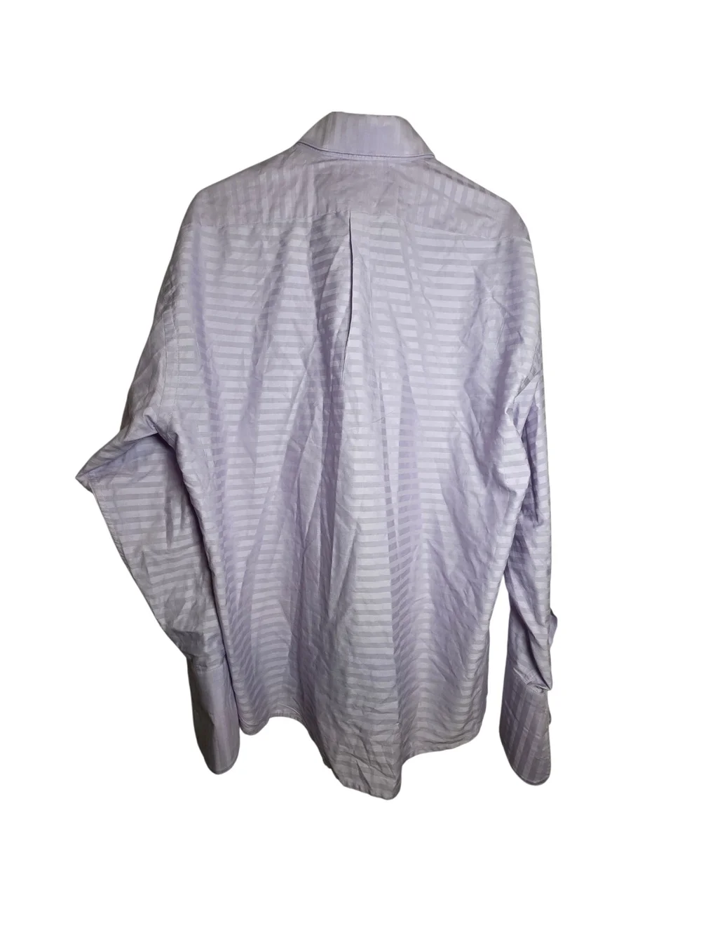 Assante Lavender Purple Striped Men's Long Sleeve Dress Shirt Size 16.5 Cotton